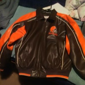 Size M leather Clevland Browns jacket
